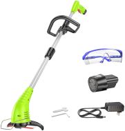 GardenJoy String Trimmer, 12V 2.0Ah Lithium-ion ,Cordless Trimmer with Cutting Blade, Adjustable Handle and Height for Weed Wacker,Yard and Garden